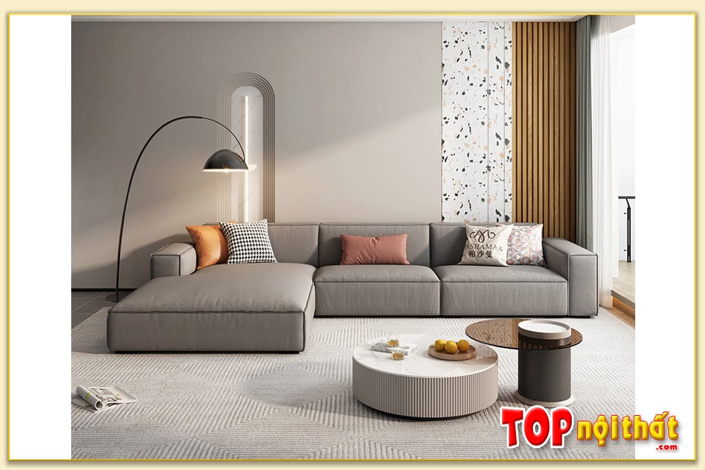 Hình ảnh Ghế sofa góc nỉ chữ L đẹp hiện đại cho phòng khách